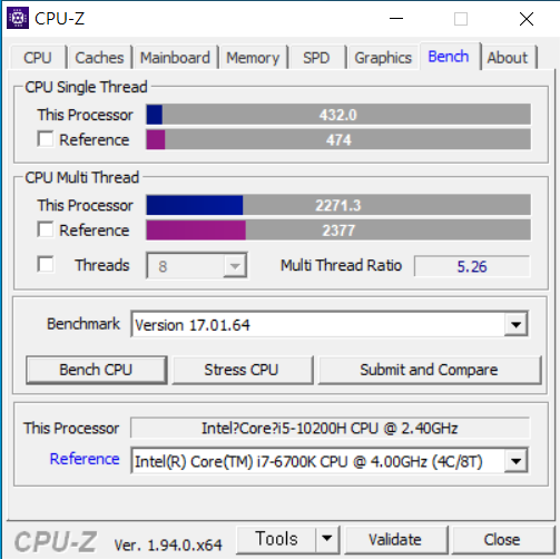 CPU는 4코어 8스레드 구성인 인텔 코어 i5-10200H다.