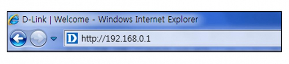 사용자와 연결된 PC에서 웹 브라우저를 켠 다음 192.168.0.1을 입력하고 엔터키를 누른다.