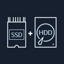 SSD, HDD 구성으로 조합할 수 있다.